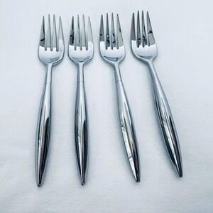 Dansk 18/8 Stainless Steel Flatware TIVA Lot of 4 Salad Forks Korea